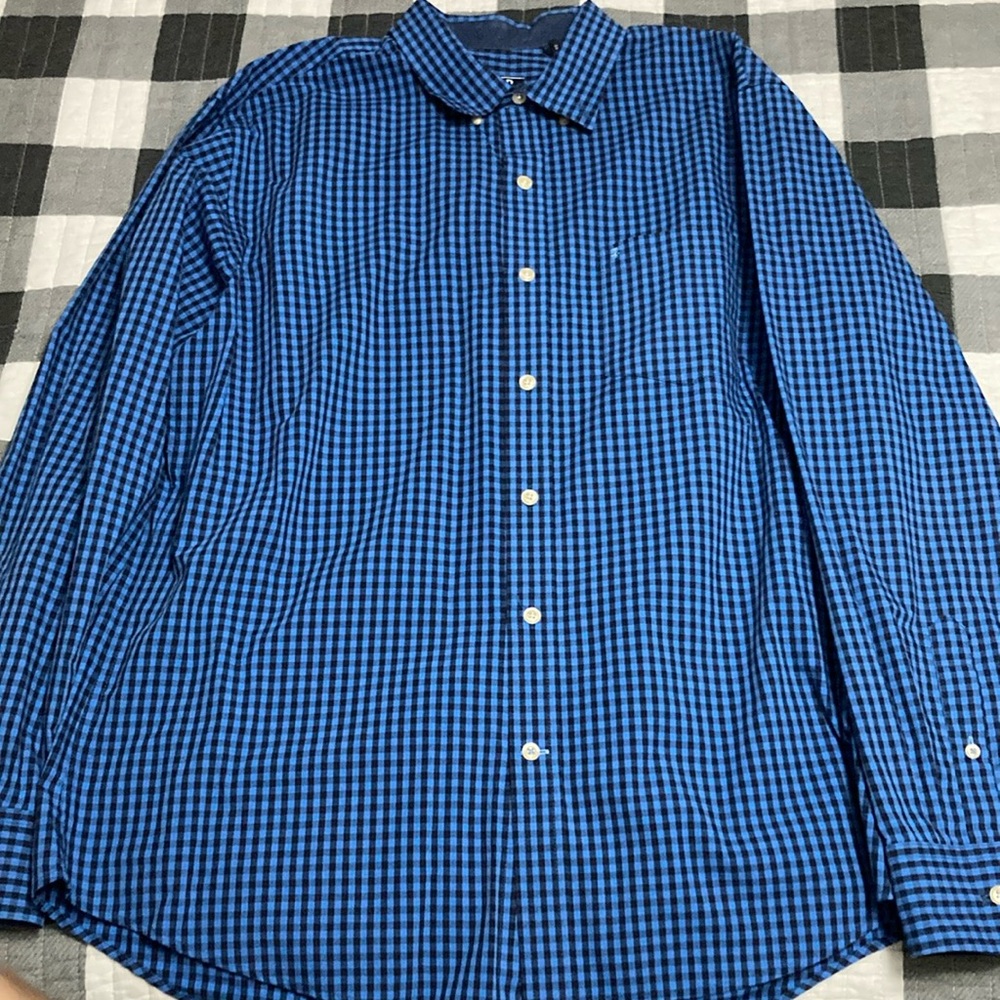 Mens Izod casual button down long sleeve blue size L